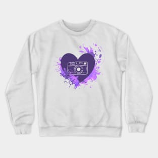 Purple Heart Camera Crewneck Sweatshirt